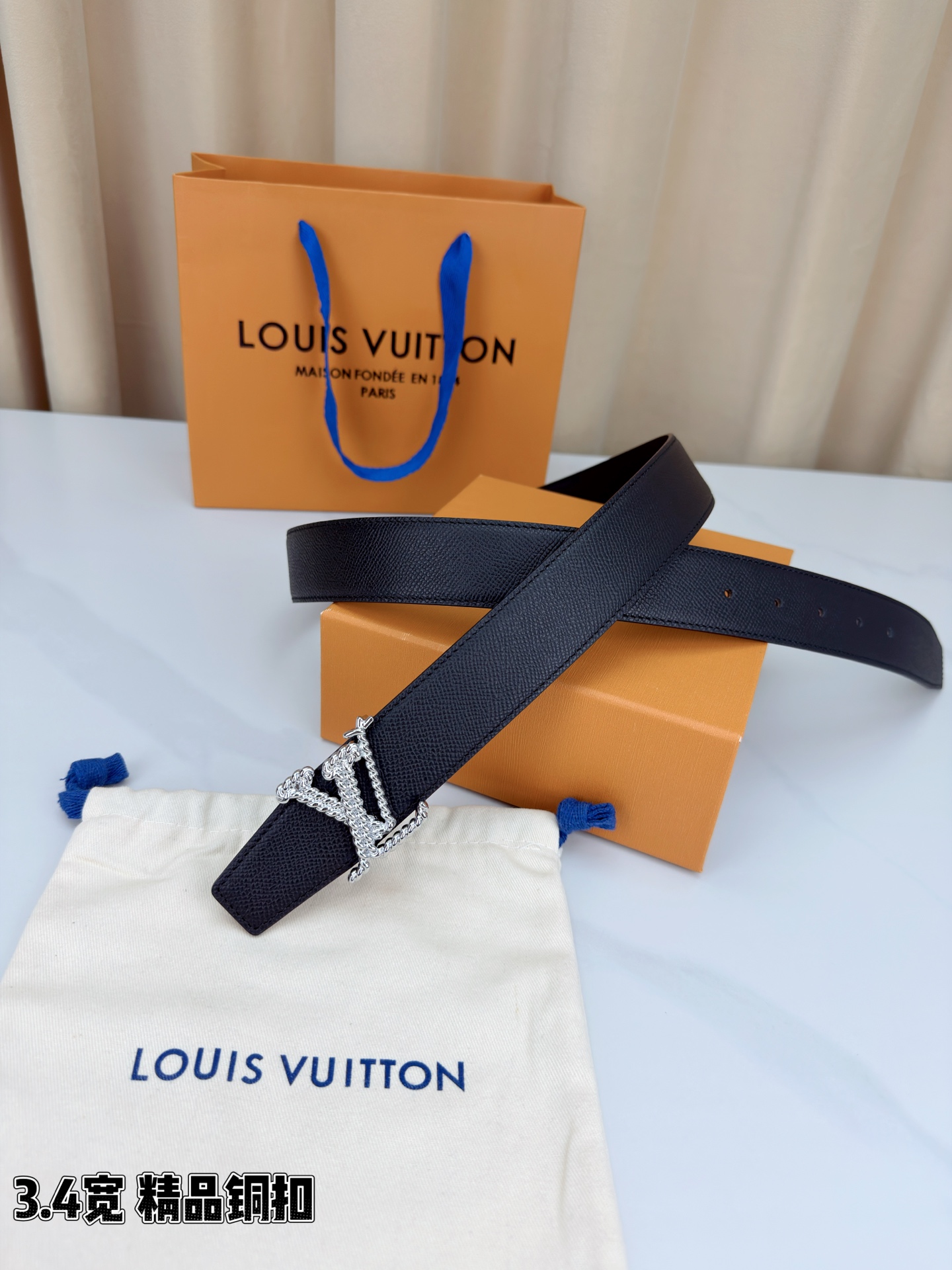 LV 一比一鏈條扣皮帶|黑色牛皮編織LV扣頭時尚腰帶| 8 LV 一比一鏈條扣皮帶|黑色牛皮編織LV扣頭時尚腰帶