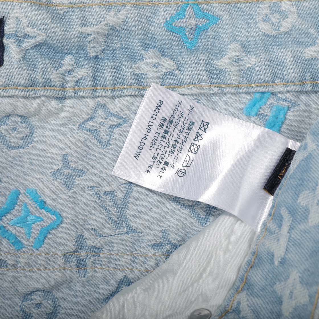 LV 高仿 彩色Monogram牛仔褲 淺藍水洗 寬鬆休閒款| 11 LV 高仿 彩色Monogram牛仔褲 淺藍水洗 寬鬆休閒款