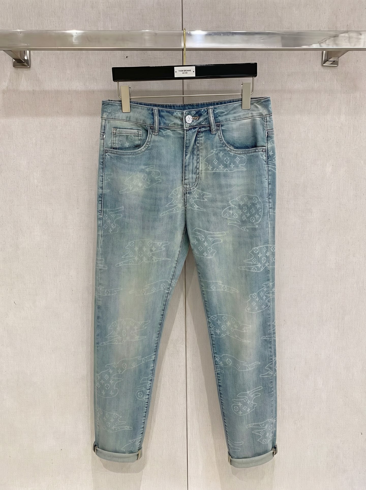 LV 原單 海洋印花牛仔褲 淺色復古做舊款 個性塗鴉丹寧褲| 14 LV 原單 海洋印花牛仔褲 淺色復古做舊款 個性塗鴉丹寧褲