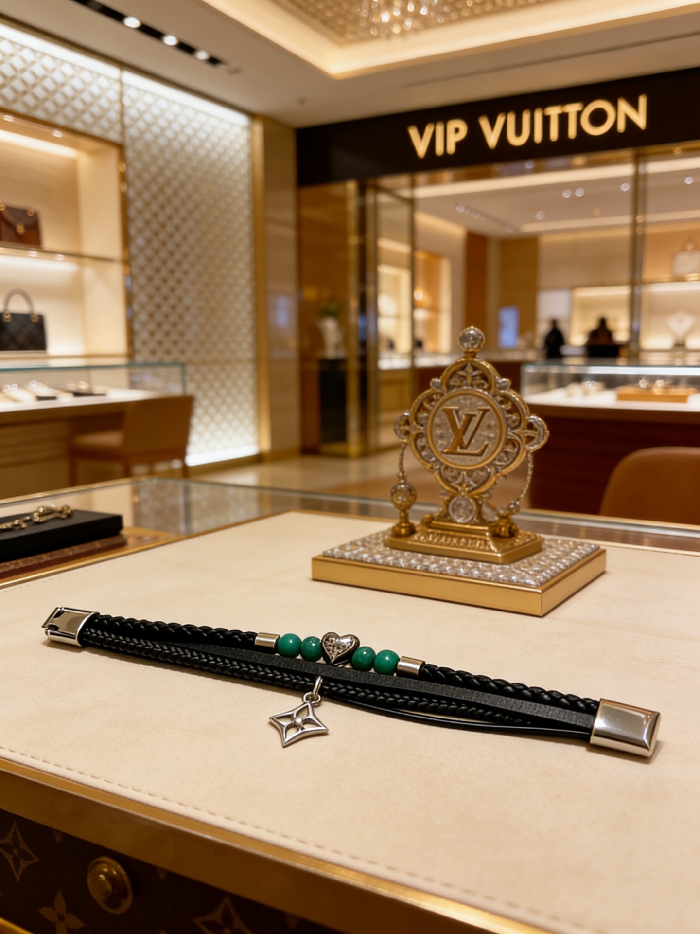 LV 高仿 男款 編織皮繩手環 綠松石串珠設計 潮流百搭高端配件推薦款| 10 LV 高仿 男款 編織皮繩手環 綠松石串珠設計 潮流百搭高端配件推薦款