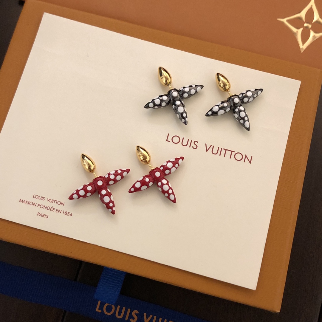 LV A貨 女款 波點花朵耳環 黑白撞色設計 個性時尚高端飾品推薦款| 9 LV A貨 女款 波點花朵耳環 黑白撞色設計 個性時尚高端飾品推薦款