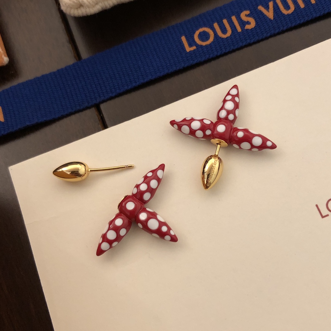 LV 高仿 女款 波點花朵耳環 紅白撞色設計 時尚百搭潮流飾品推薦| 13 LV 高仿 女款 波點花朵耳環 紅白撞色設計 時尚百搭潮流飾品推薦