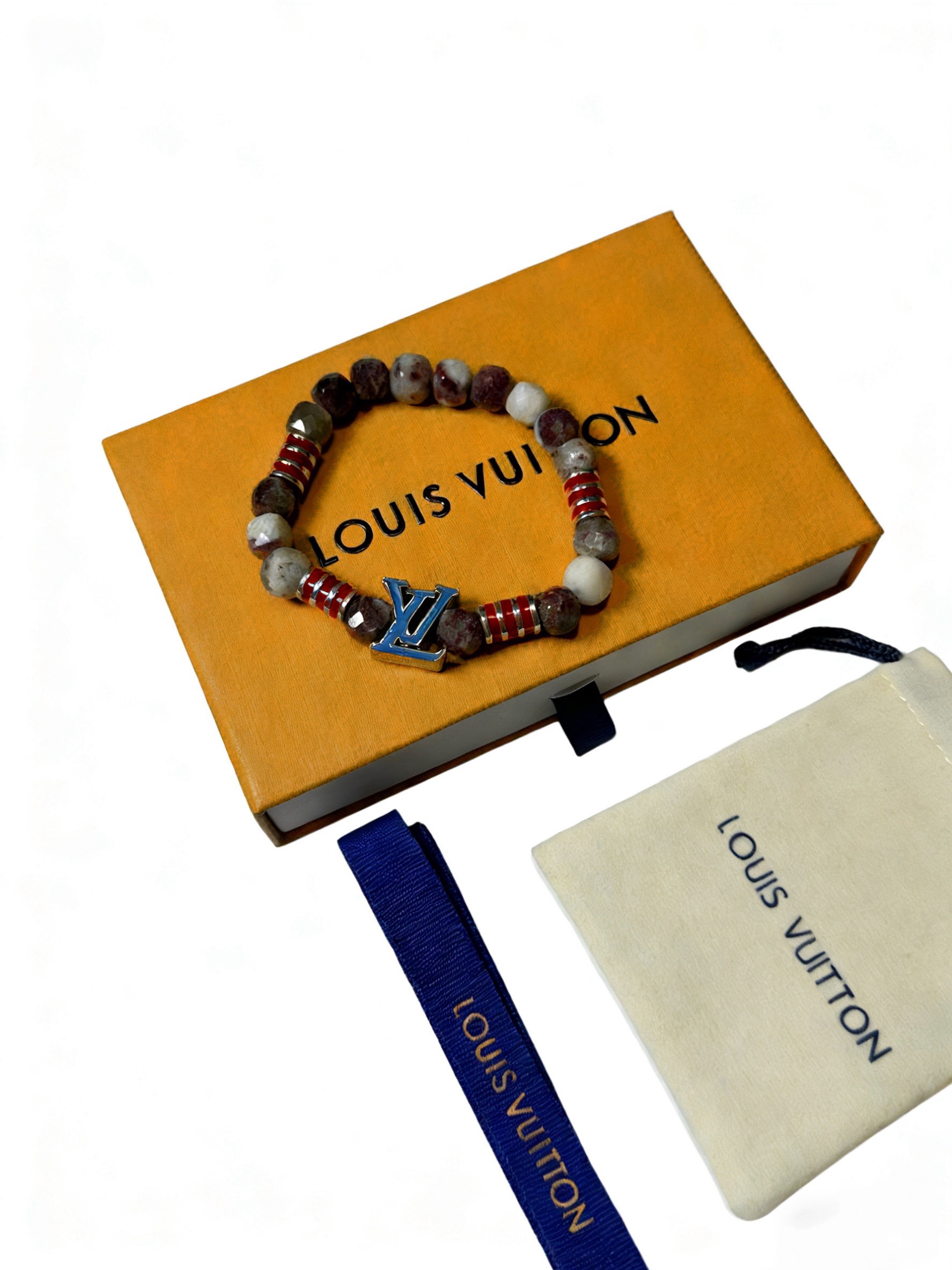 LV A貨 紅白拼色寶石手串 潮流個性設計| 11 LV A貨 紅白拼色寶石手串 潮流個性設計