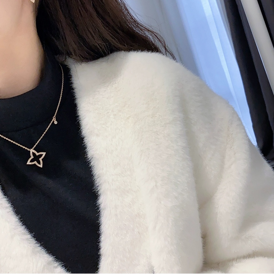 LV 一比一 女款 幾何花型鏤空項鍊 鑲鑽設計時尚鎖骨鏈| 10 LV 一比一 女款 幾何花型鏤空項鍊 鑲鑽設計時尚鎖骨鏈