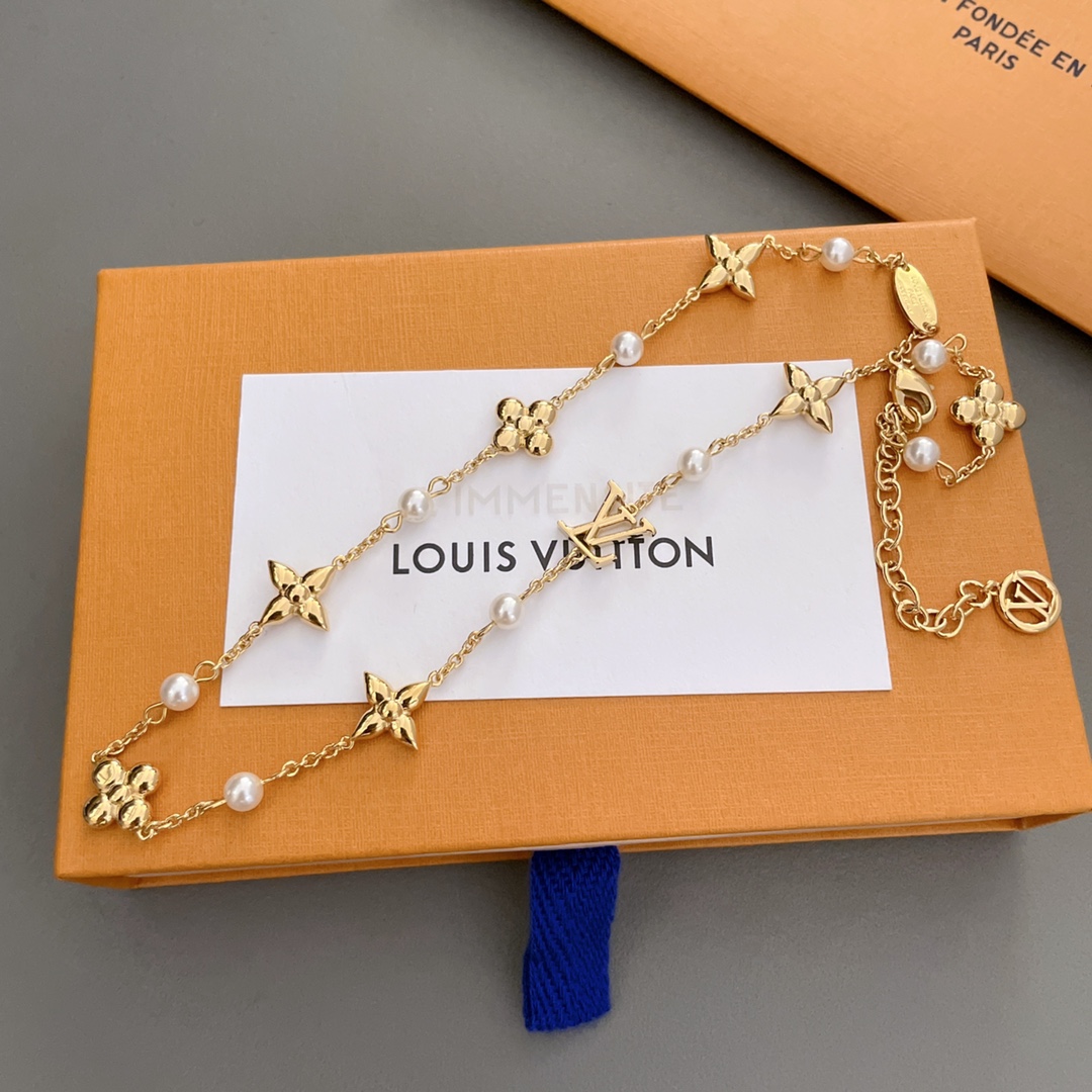 LV 原單 女款 珍珠拼接字母手鍊 優雅氣質輕奢百搭手飾| 12 LV 原單 女款 珍珠拼接字母手鍊 優雅氣質輕奢百搭手飾