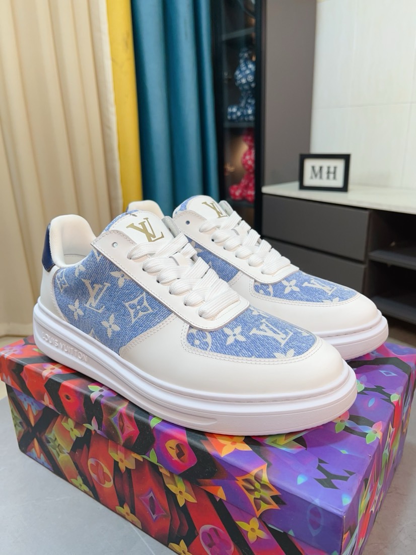 LV 一比一 Monogram 黑白拼接運動鞋 男士厚底休閒潮鞋| 12 LV 一比一 Monogram 黑白拼接運動鞋 男士厚底休閒潮鞋