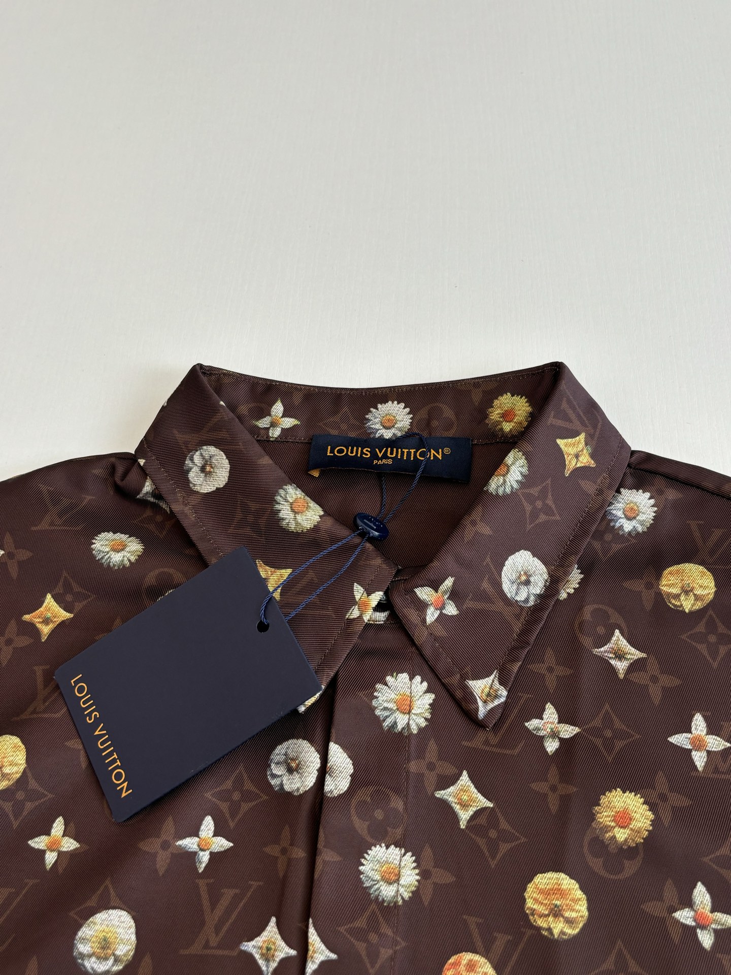 LV 高仿 滿版花卉Monogram短袖襯衫 咖啡色休閒時尚款| 11 LV 高仿 滿版花卉Monogram短袖襯衫 咖啡色休閒時尚款