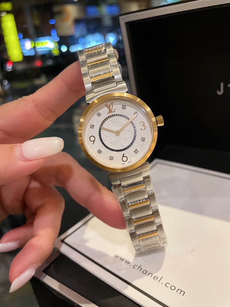 LV原單女士手錶 三色鋼帶設計 簡約時尚腕錶| 12 LV原單女士手錶 三色鋼帶設計 簡約時尚腕錶