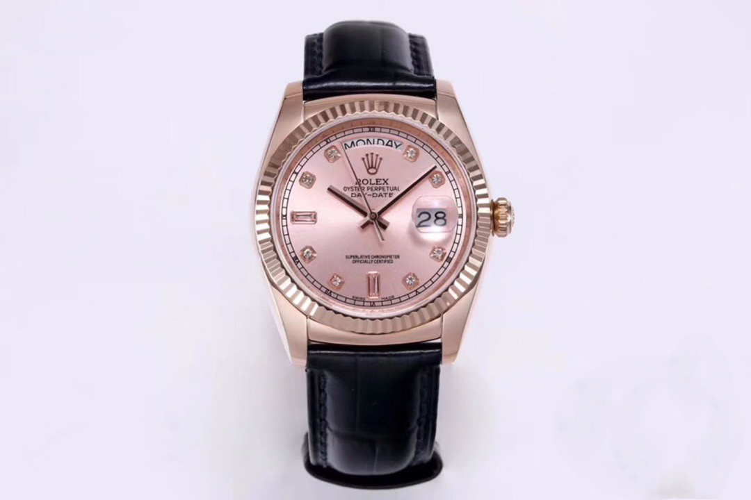 高仿 Rolex 總統表玫瑰金粉盤鑽刻度星期日历女款高仿腕錶| 13 高仿 Rolex 總統表玫瑰金粉盤鑽刻度星期日历女款高仿腕錶