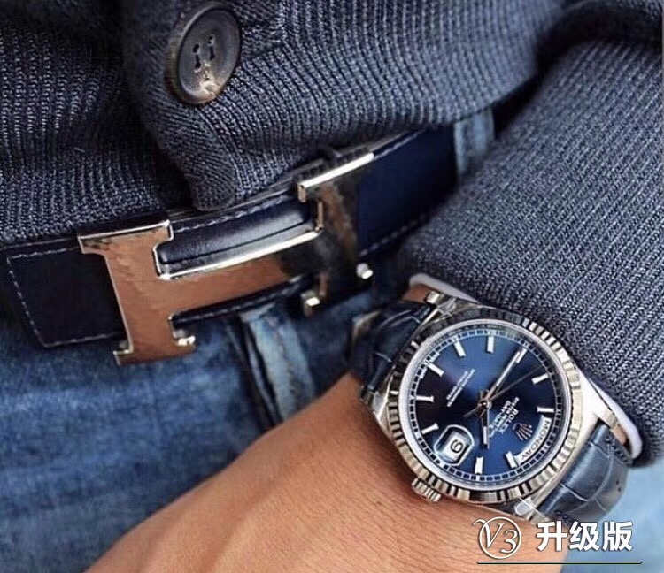 高仿 Rolex 總統表藍盤鋼殼皮帶星期日历男士高仿腕錶| 6 高仿 Rolex 總統表藍盤鋼殼皮帶星期日历男士高仿腕錶