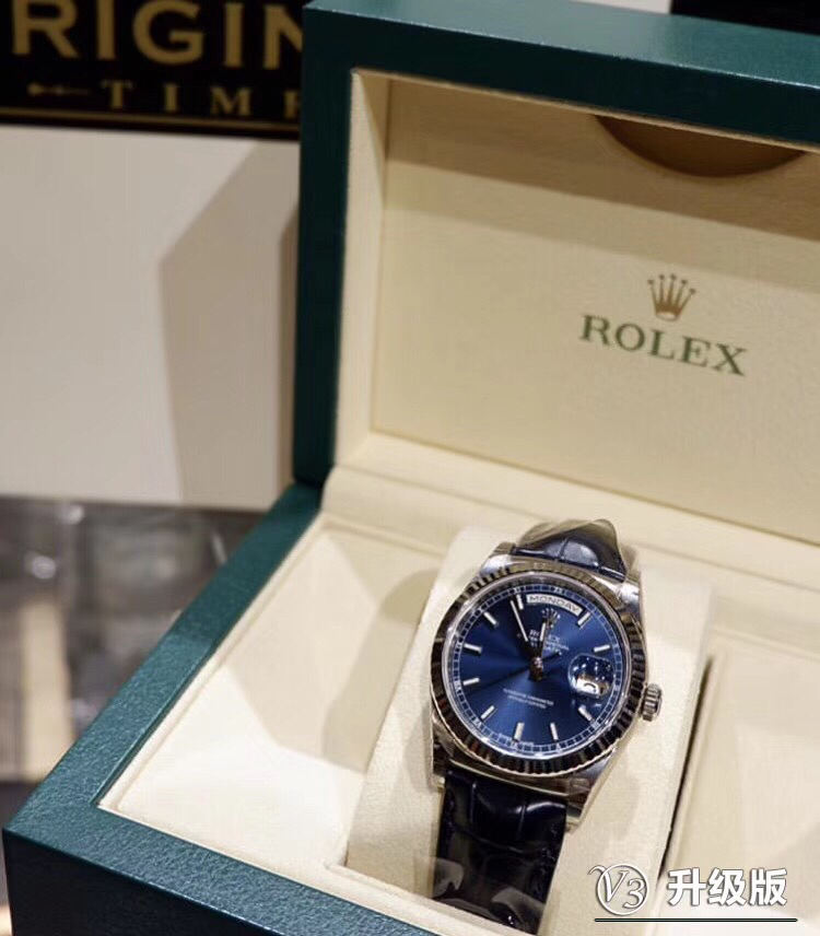高仿 Rolex 總統表藍盤鋼殼皮帶星期日历男士高仿腕錶| 13 高仿 Rolex 總統表藍盤鋼殼皮帶星期日历男士高仿腕錶