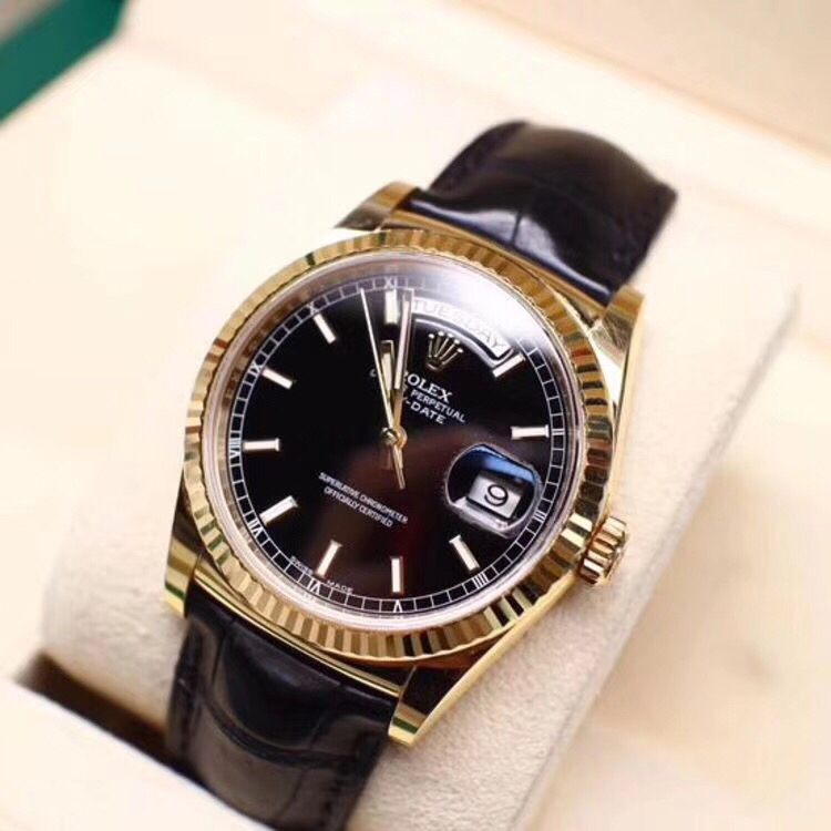 高仿 Rolex 總統表藍盤鋼殼皮帶星期日历男士高仿腕錶| 8 高仿 Rolex 總統表藍盤鋼殼皮帶星期日历男士高仿腕錶