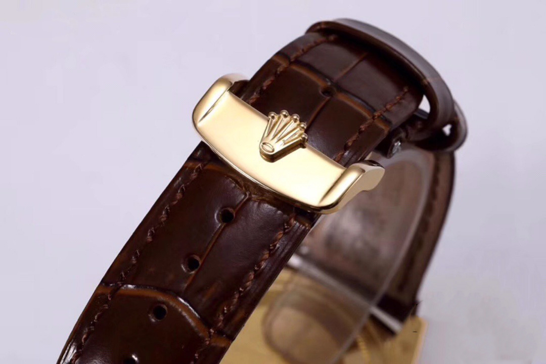 一比一 Rolex 總統表香檳盤金殼棕色皮帶星期日历高仿腕錶| 7 一比一 Rolex 總統表香檳盤金殼棕色皮帶星期日历高仿腕錶