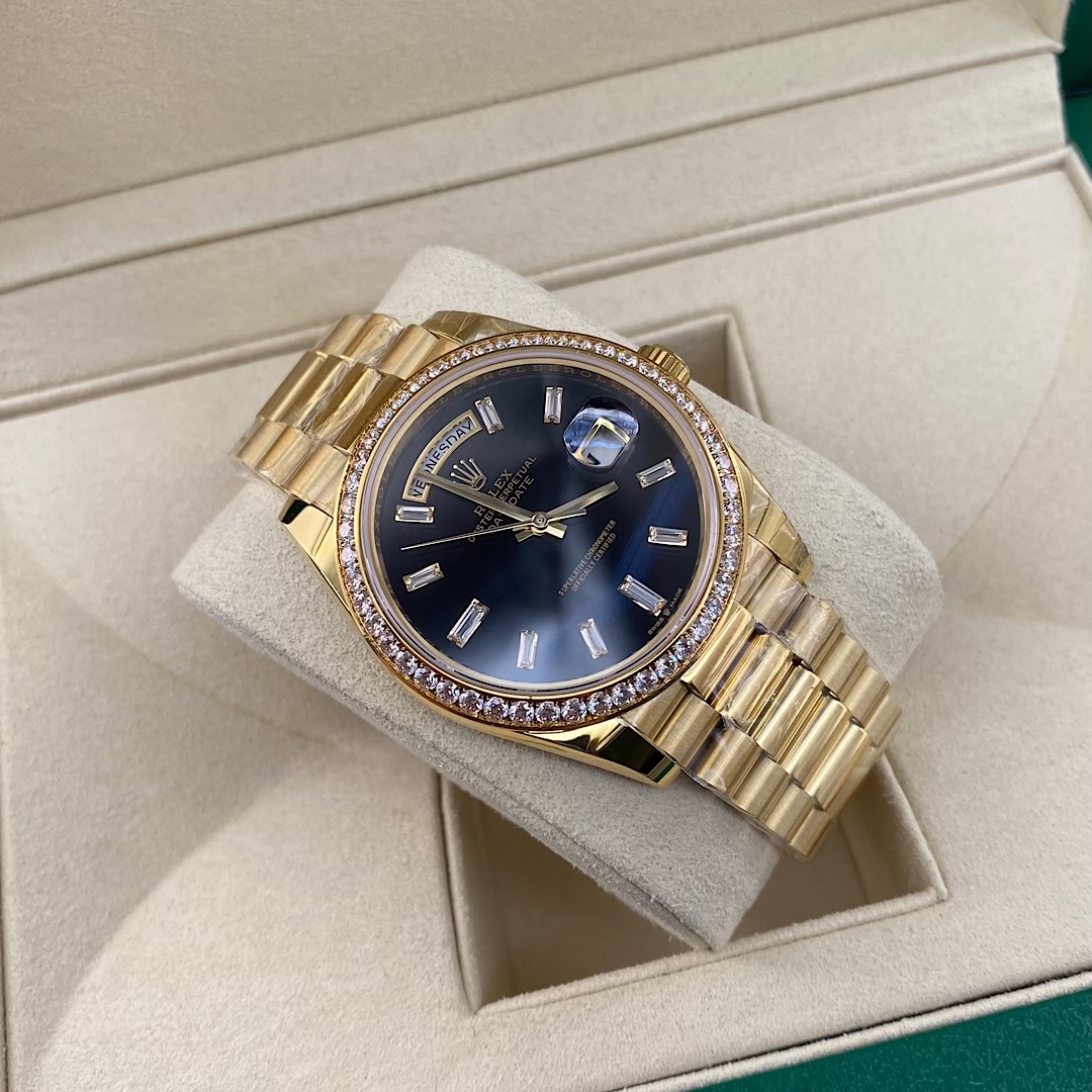 A貨 Rolex 總統表鑽圈黑盤金帶星期日历高仿奢華款腕錶| 13 A貨 Rolex 總統表鑽圈黑盤金帶星期日历高仿奢華款腕錶