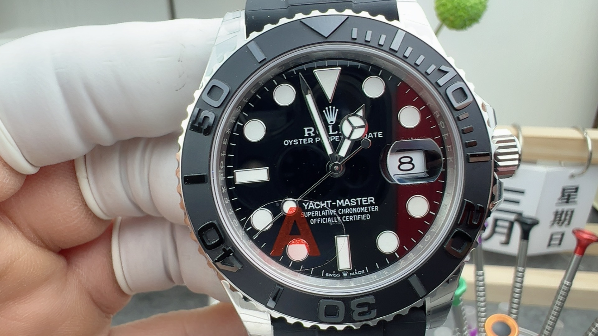 Rolex Yacht-Master 黑红渐变表盘橡胶带男士机械腕表 高仿复刻| 14 Rolex Yacht-Master 黑红渐变表盘橡胶带男士机械腕表 高仿复刻