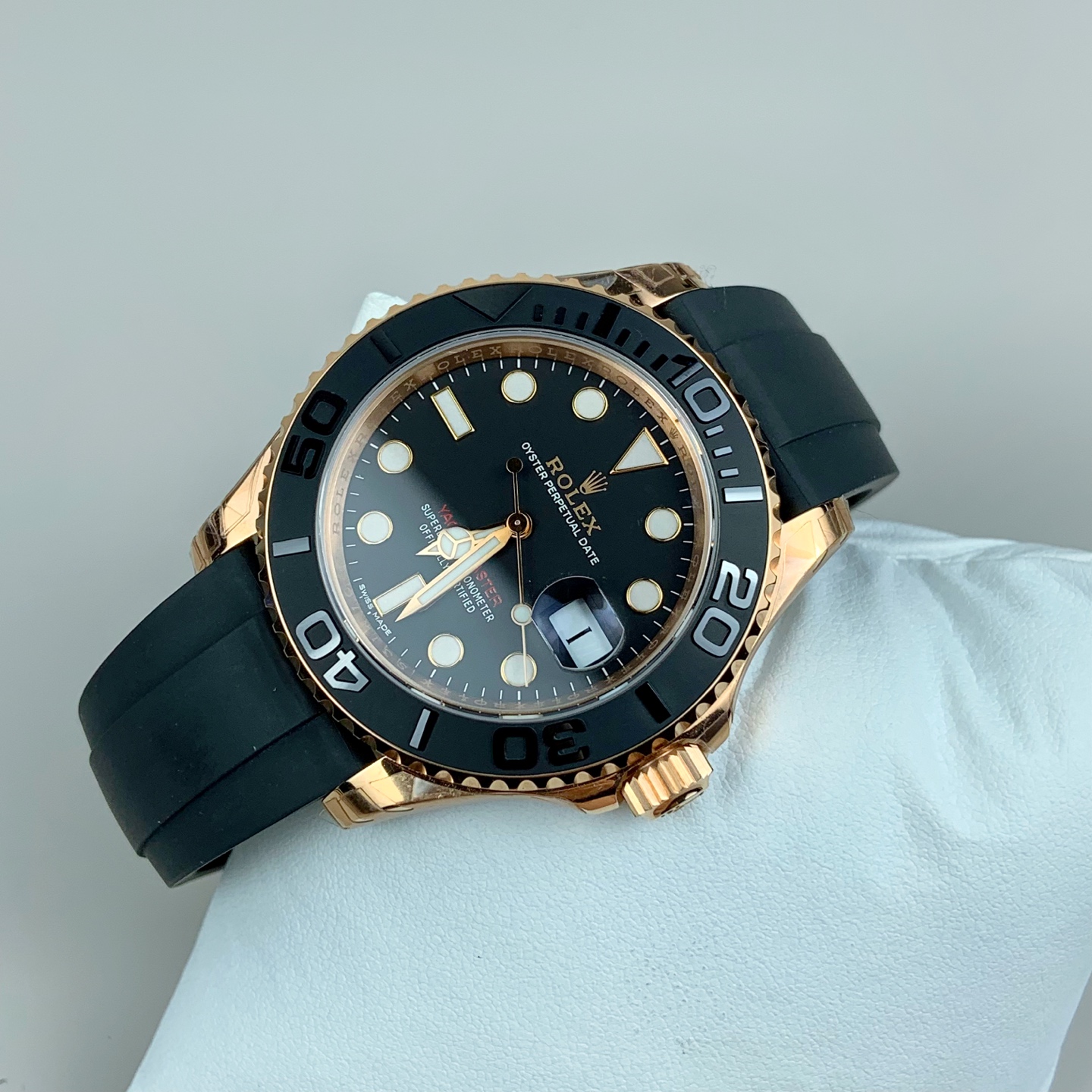 Rolex Yacht-Master 黑盘橡胶带男士机械腕表 高仿复刻| 12 Rolex Yacht-Master 黑盘橡胶带男士机械腕表 高仿复刻