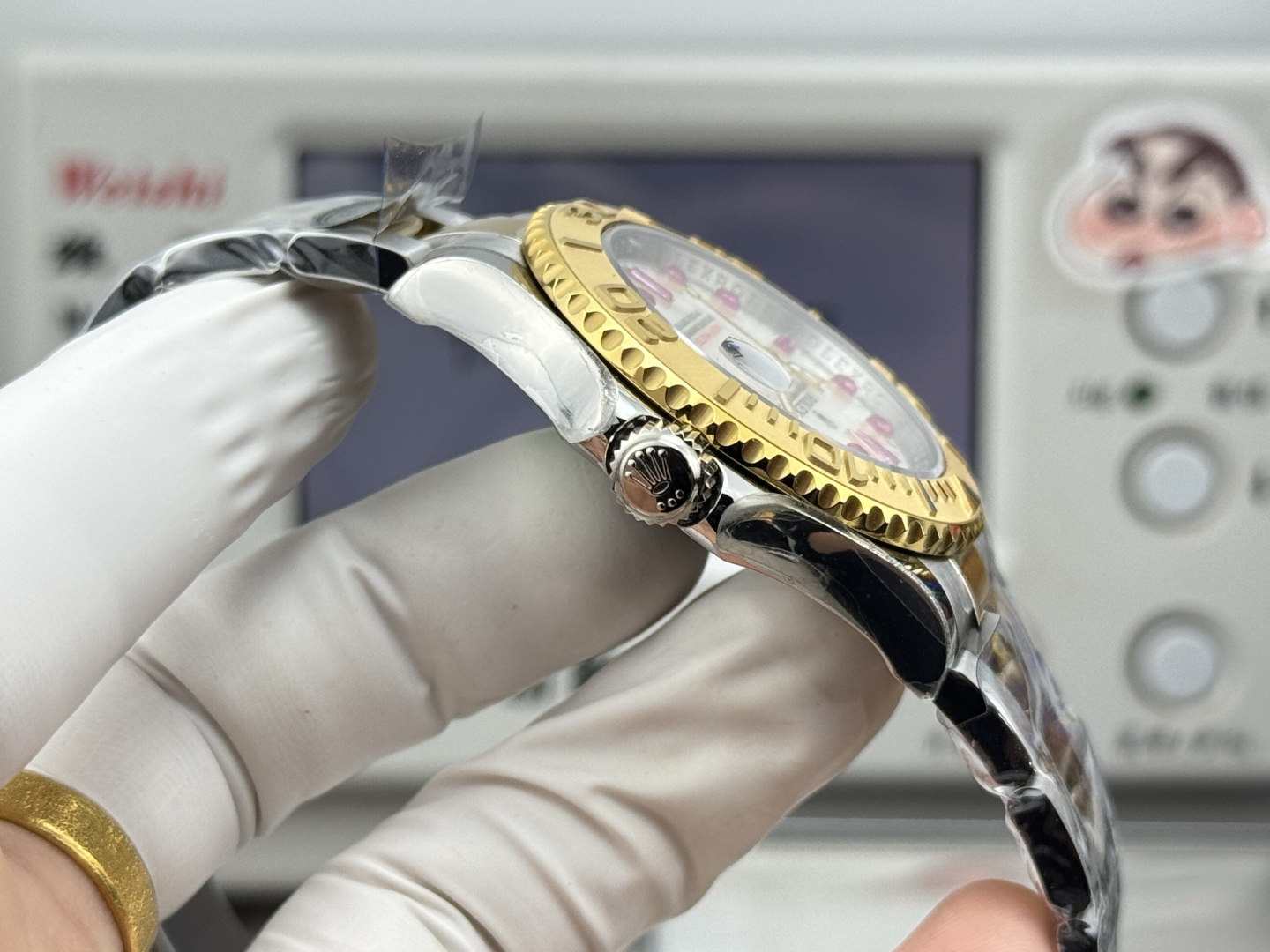 Rolex 原單 Yacht-Master 珍珠母贝盘粉钻刻度女款机械腕表| 9 Rolex 原單 Yacht-Master 珍珠母贝盘粉钻刻度女款机械腕表