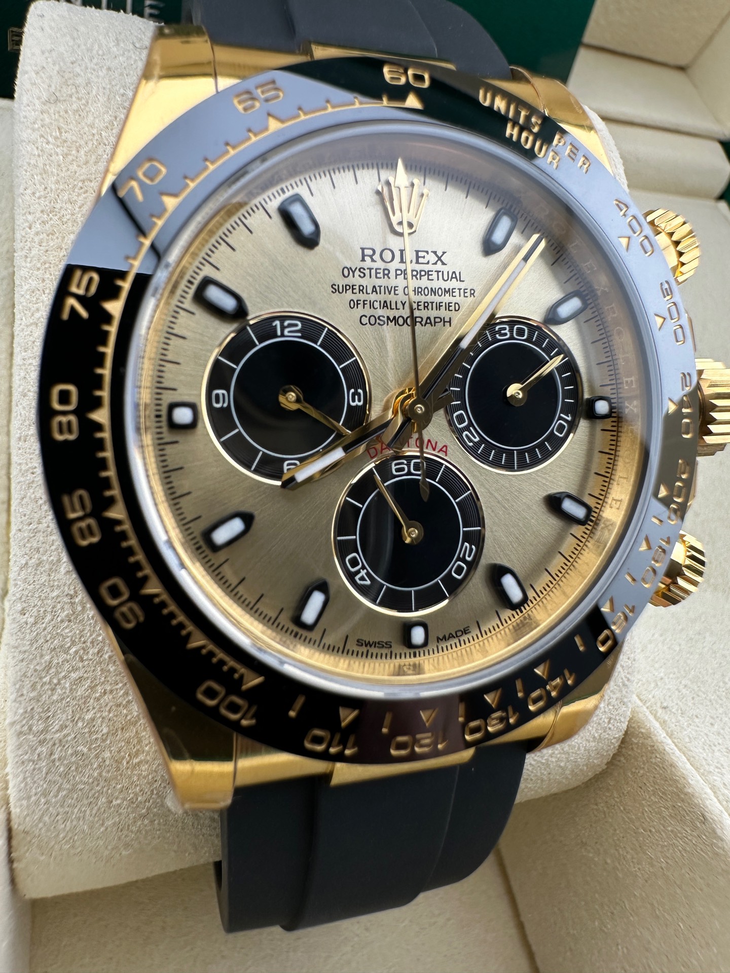 ROLEX 一比一 男款 Daytona 黑金膠帶款 計時腕錶 奢華運動風