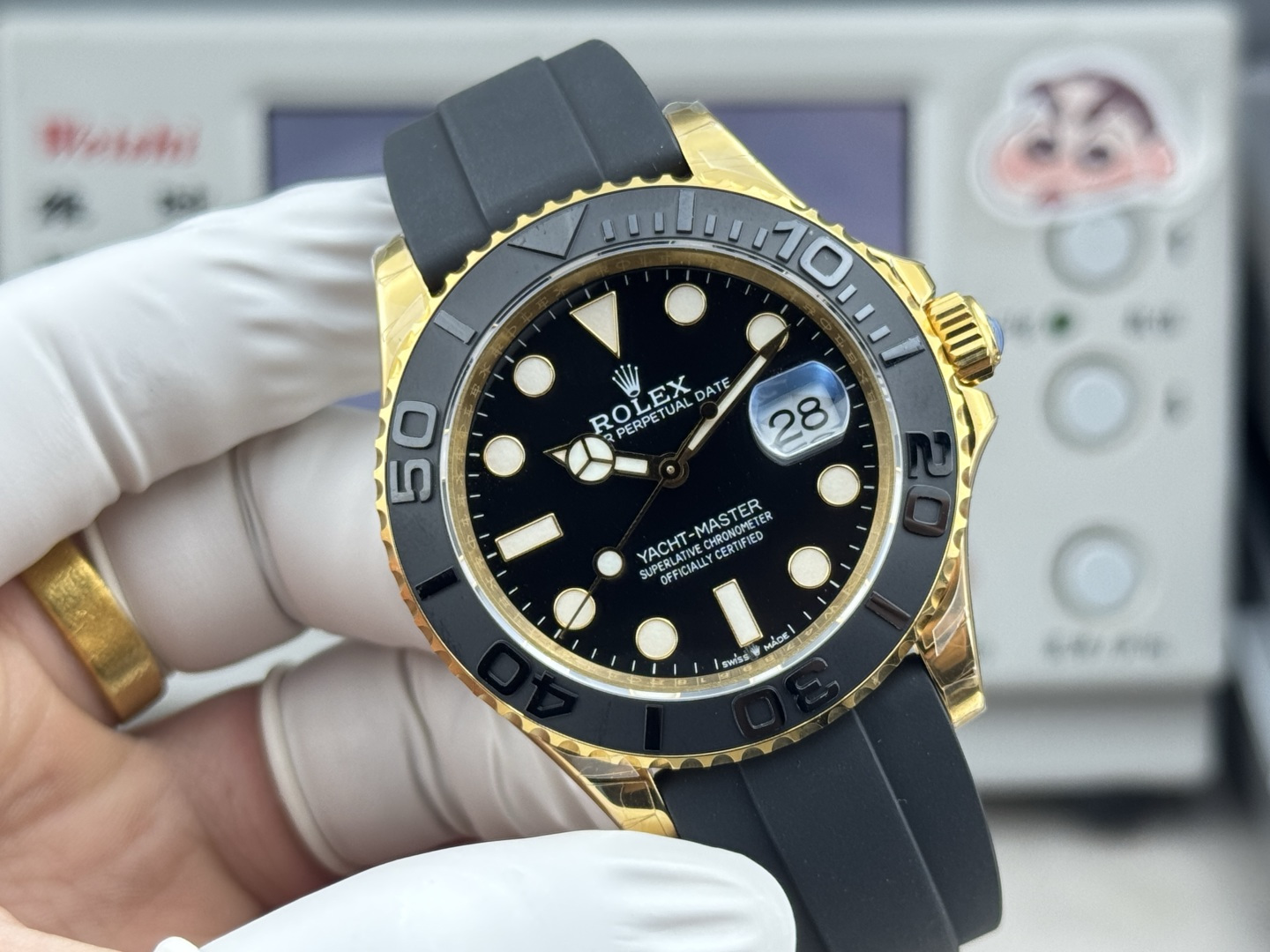 ROLEX A貨 男款 Yacht-Master 黑金配色 膠帶運動腕錶| 14 ROLEX A貨 男款 Yacht-Master 黑金配色 膠帶運動腕錶