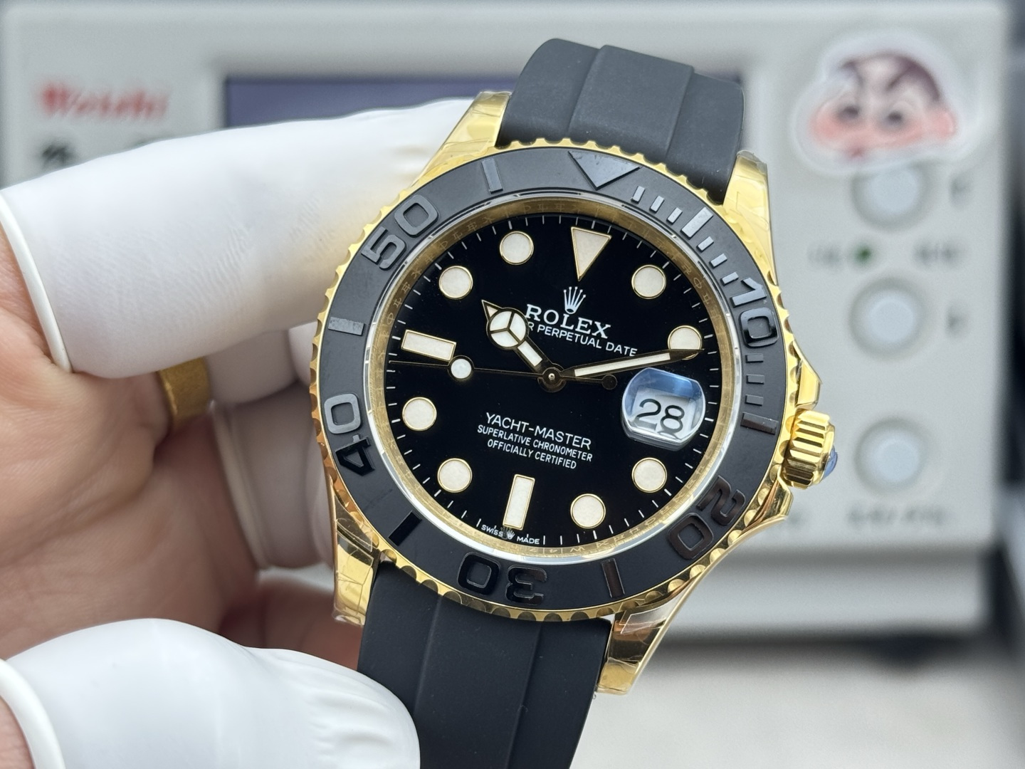 ROLEX A貨 男款 Yacht-Master 黑金配色 膠帶運動腕錶| 13 ROLEX A貨 男款 Yacht-Master 黑金配色 膠帶運動腕錶