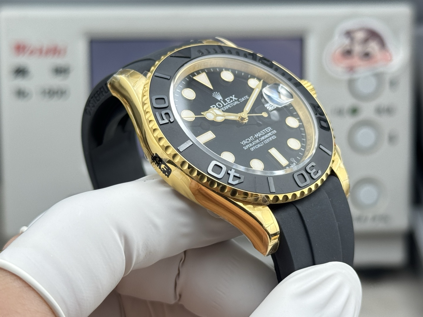 ROLEX A貨 男款 Yacht-Master 黑金配色 膠帶運動腕錶| 12 ROLEX A貨 男款 Yacht-Master 黑金配色 膠帶運動腕錶