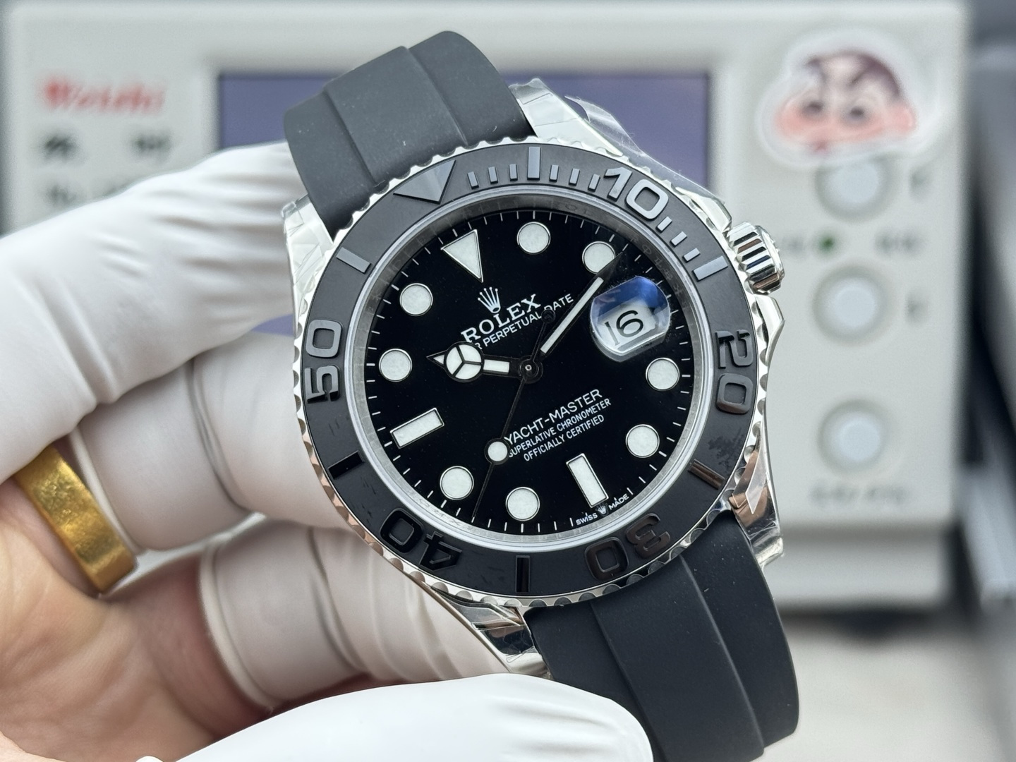 ROLEX 高仿 男款 Yacht-Master 黑面膠帶 運動潛水腕錶| 14 ROLEX 高仿 男款 Yacht-Master 黑面膠帶 運動潛水腕錶