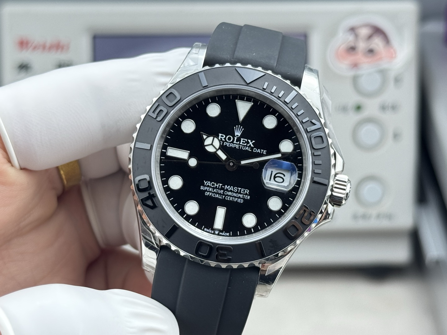ROLEX 高仿 男款 Yacht-Master 黑面膠帶 運動潛水腕錶| 13 ROLEX 高仿 男款 Yacht-Master 黑面膠帶 運動潛水腕錶