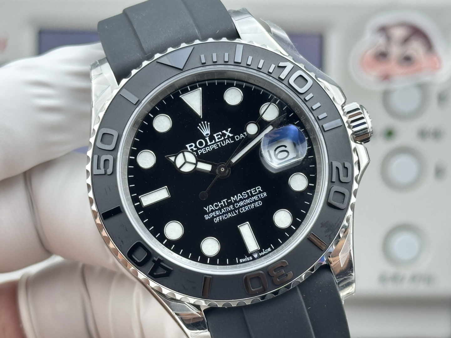 ROLEX 高仿 男款 Yacht-Master 黑面膠帶 運動潛水腕錶| 12 ROLEX 高仿 男款 Yacht-Master 黑面膠帶 運動潛水腕錶