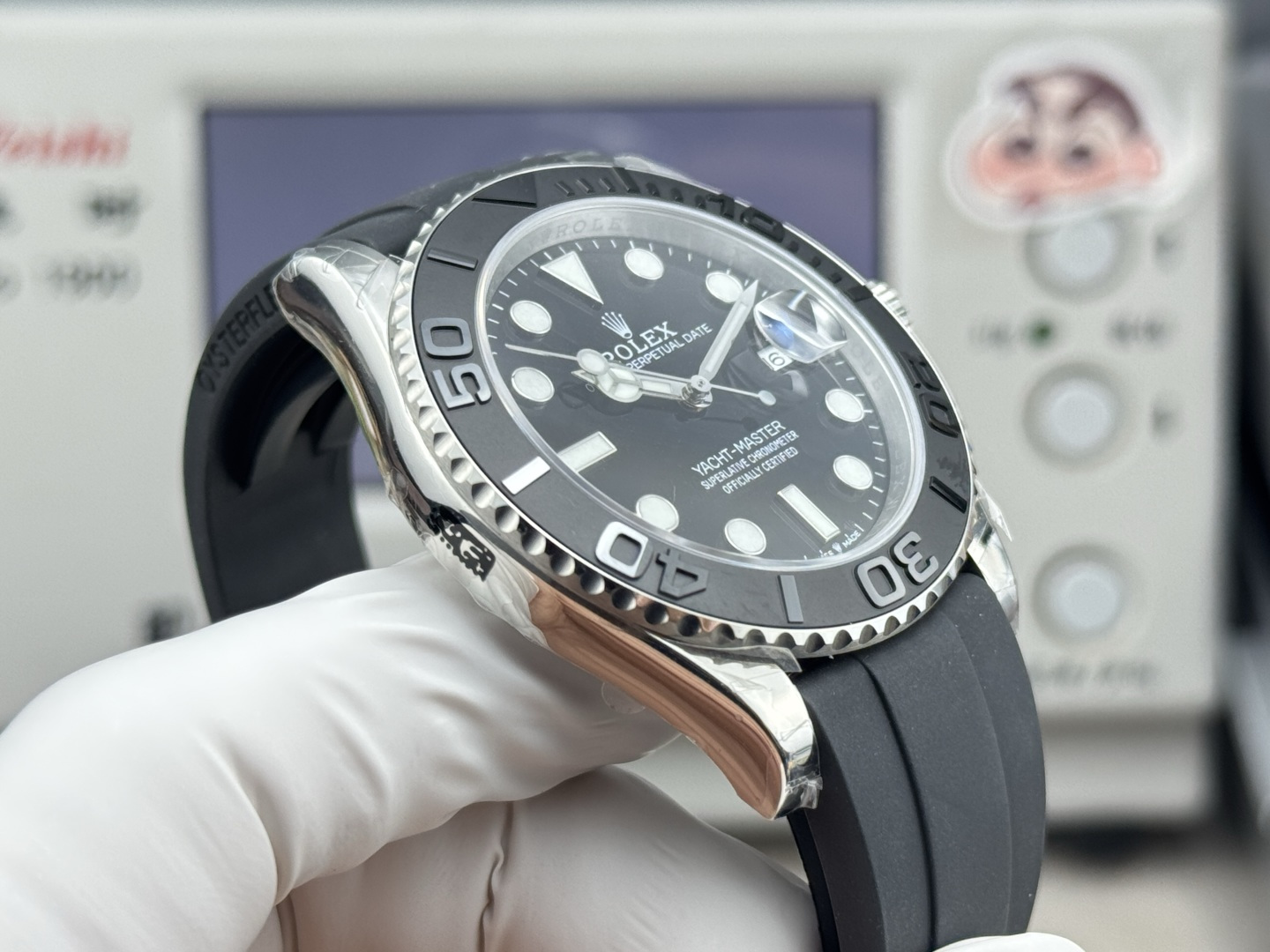 ROLEX 高仿 男款 Yacht-Master 黑面膠帶 運動潛水腕錶| 11 ROLEX 高仿 男款 Yacht-Master 黑面膠帶 運動潛水腕錶