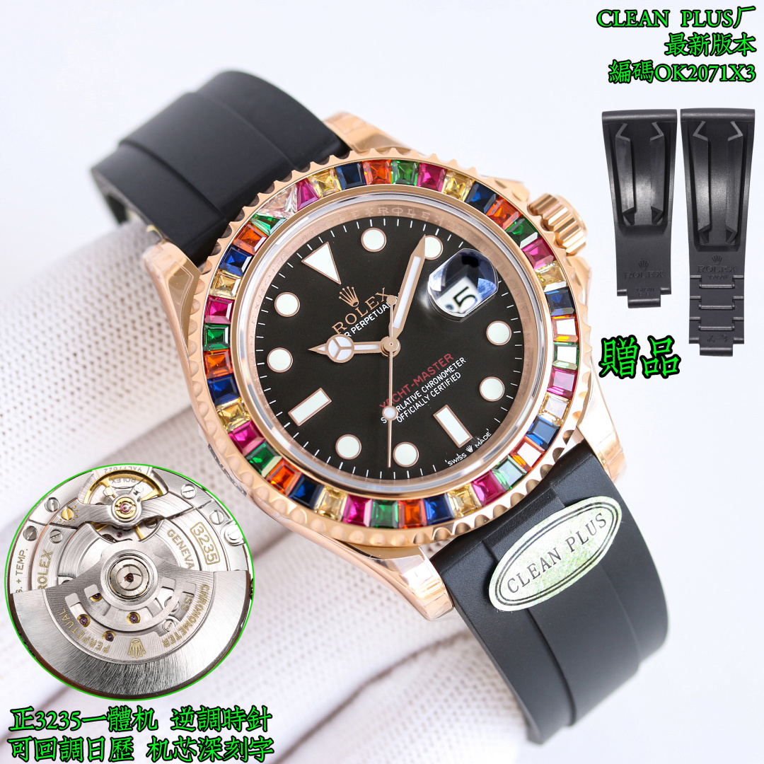ROLEX 一比一 男款 Yacht-Master 彩鑽圈黑面 奢華運動腕錶| 14 ROLEX 一比一 男款 Yacht-Master 彩鑽圈黑面 奢華運動腕錶