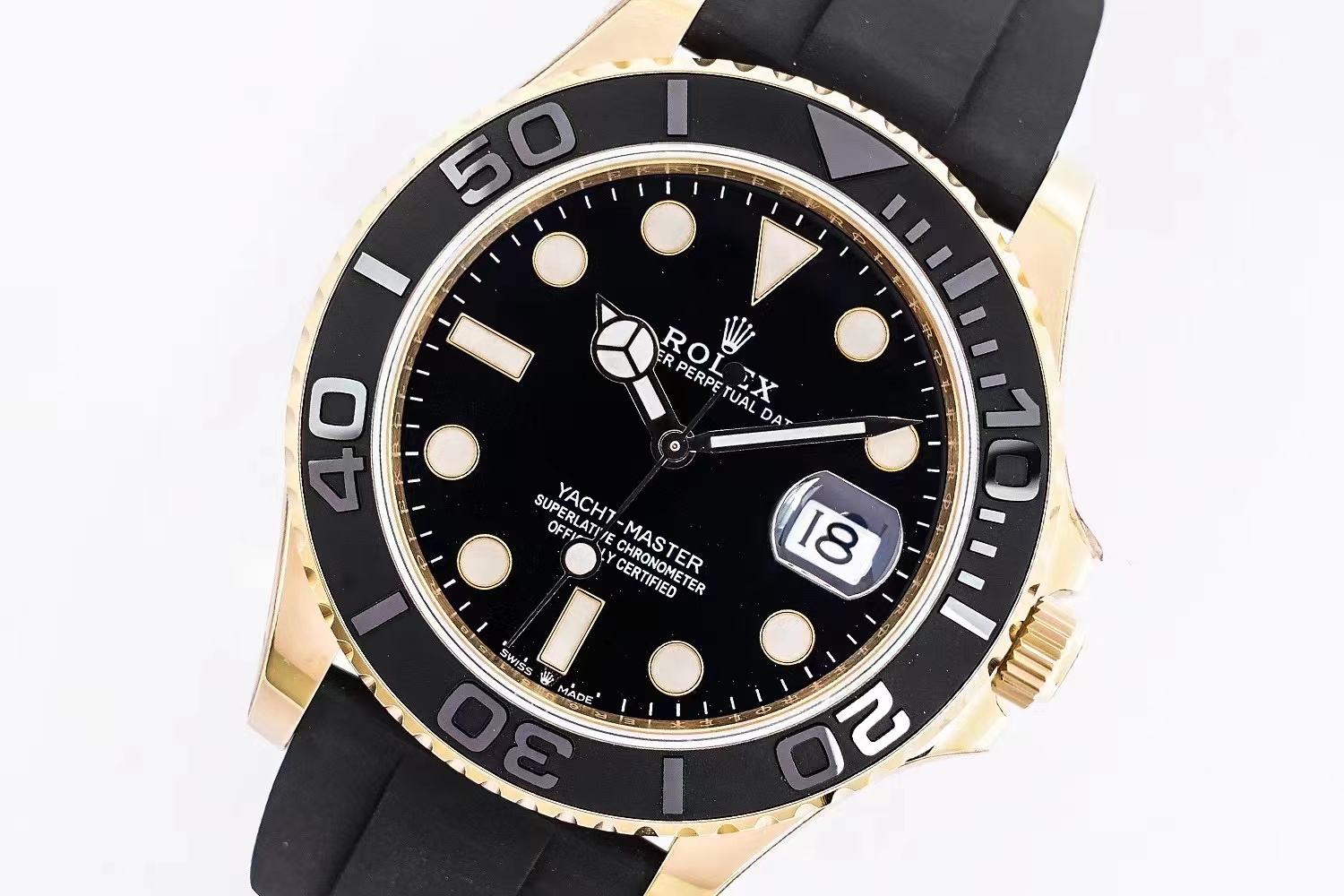 ROLEX 原單 男款 Yacht-Master 黑金膠帶款 經典潛水腕錶| 12 ROLEX 原單 男款 Yacht-Master 黑金膠帶款 經典潛水腕錶
