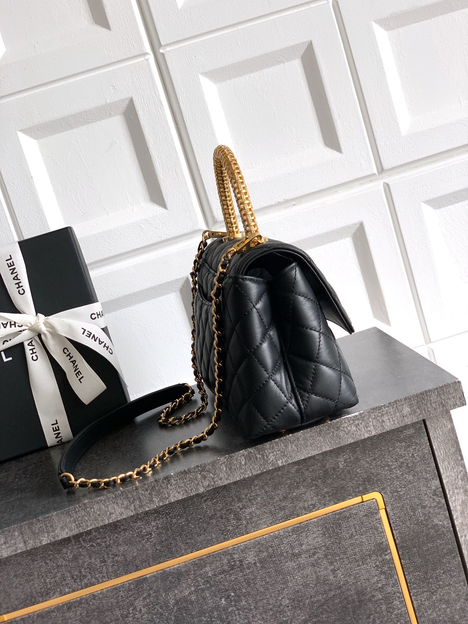 Chanel 高仿 女款 Coco Handle 大號菱格手提包 黑色 大容量高級款| 14 Chanel 高仿 女款 Coco Handle 大號菱格手提包 黑色 大容量高級款