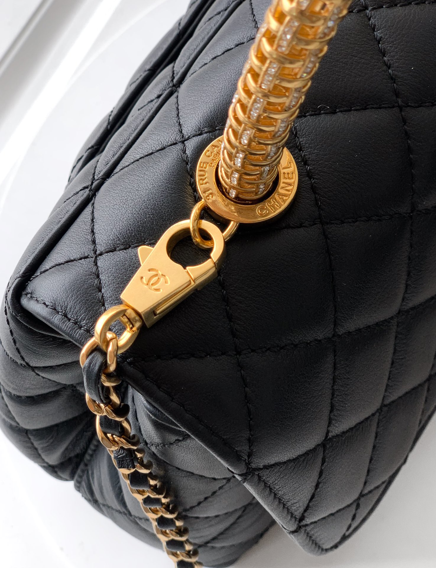 Chanel 高仿 女款 Coco Handle 大號菱格手提包 黑色 大容量高級款| 9 Chanel 高仿 女款 Coco Handle 大號菱格手提包 黑色 大容量高級款
