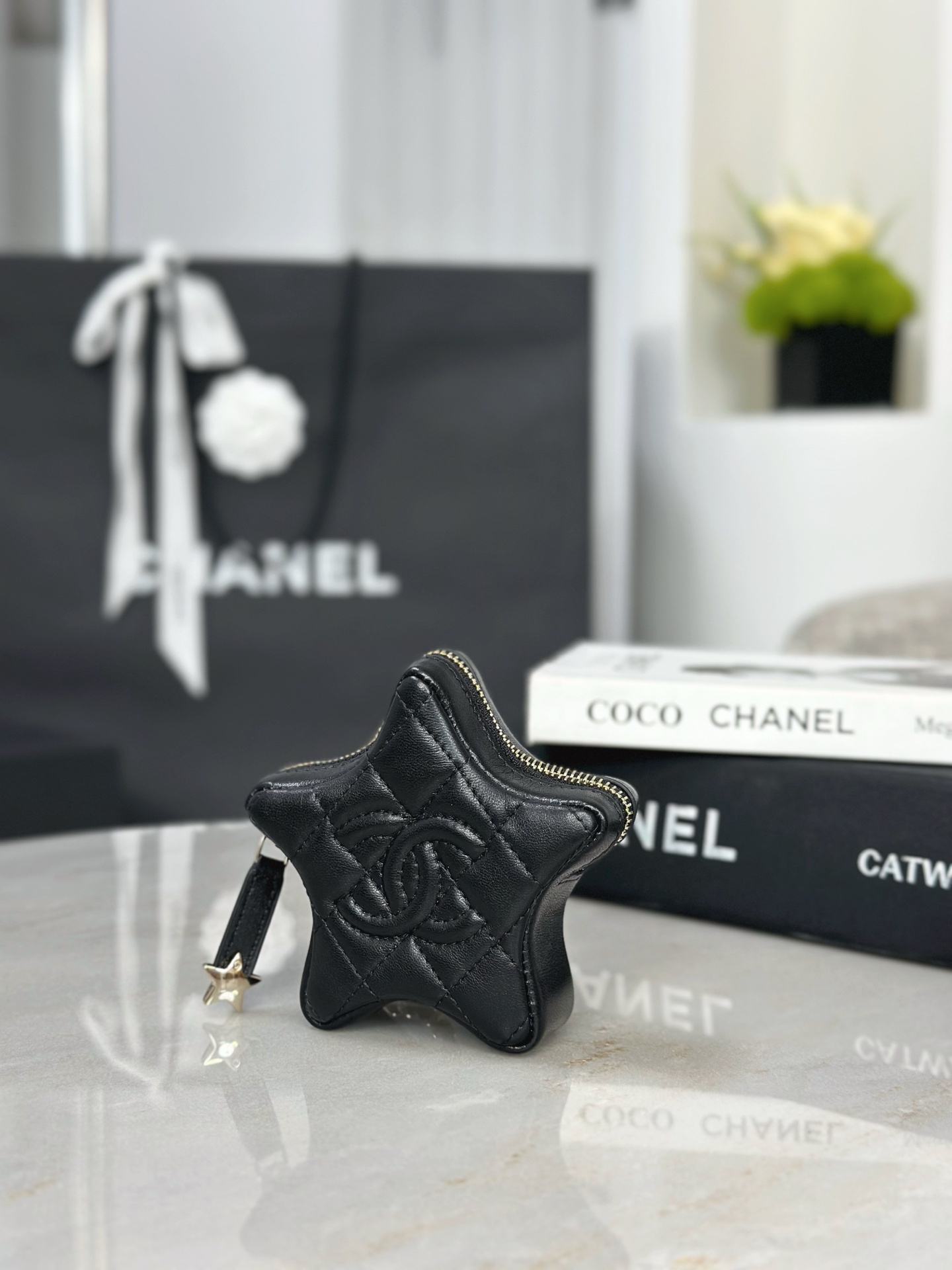 Chanel 高仿 星形菱格零錢包 小香CC拉鍊收納包 黑色迷你款| 14 Chanel 高仿 星形菱格零錢包 小香CC拉鍊收納包 黑色迷你款