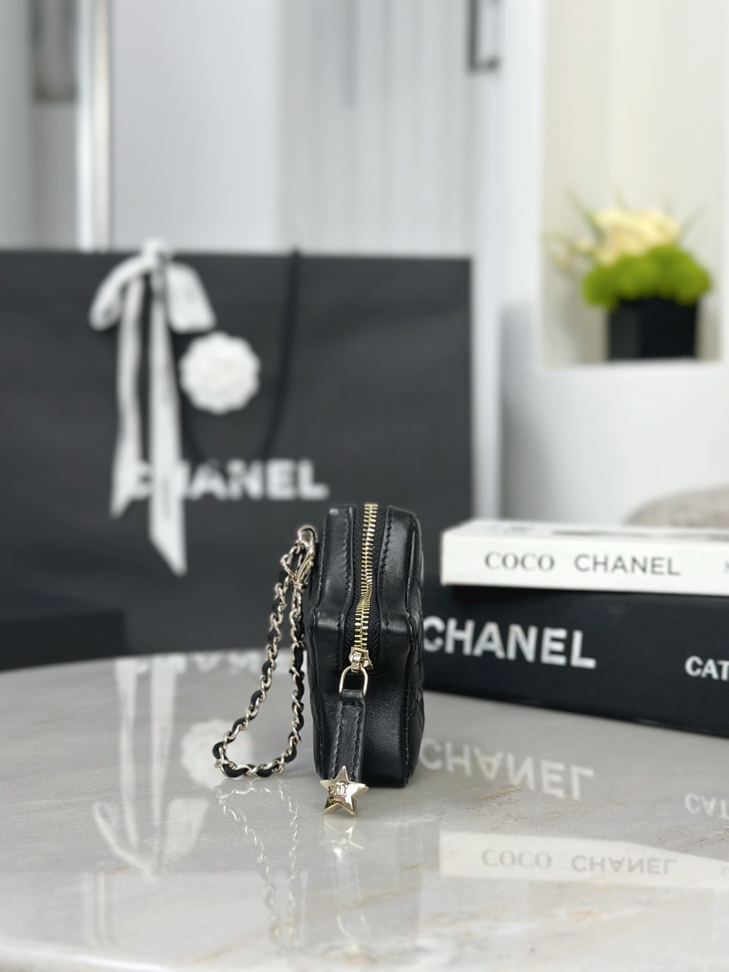 Chanel 高仿 星形菱格零錢包 小香CC拉鍊收納包 黑色迷你款| 12 Chanel 高仿 星形菱格零錢包 小香CC拉鍊收納包 黑色迷你款