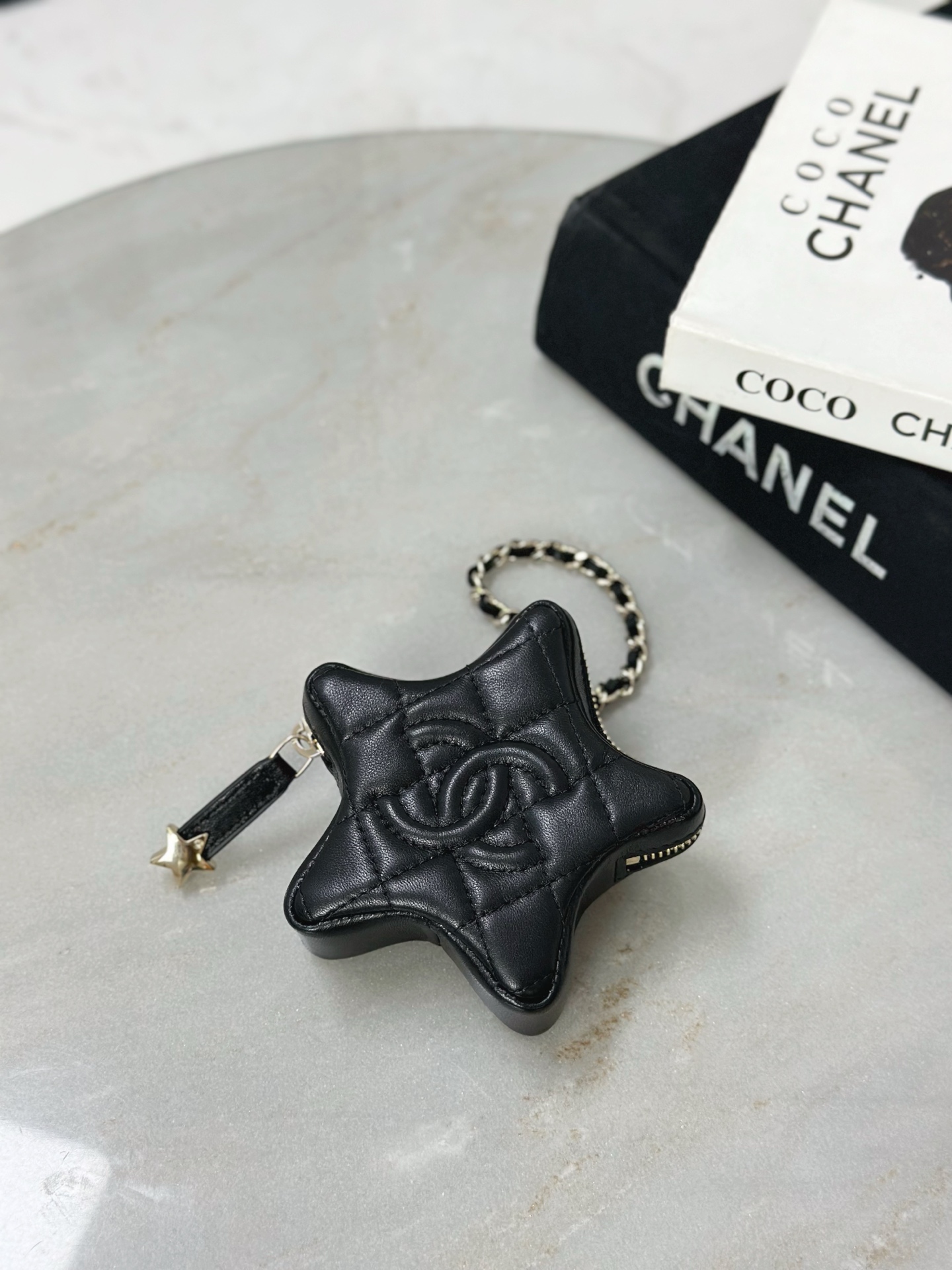 Chanel 高仿 星形菱格零錢包 小香CC拉鍊收納包 黑色迷你款| 10 Chanel 高仿 星形菱格零錢包 小香CC拉鍊收納包 黑色迷你款