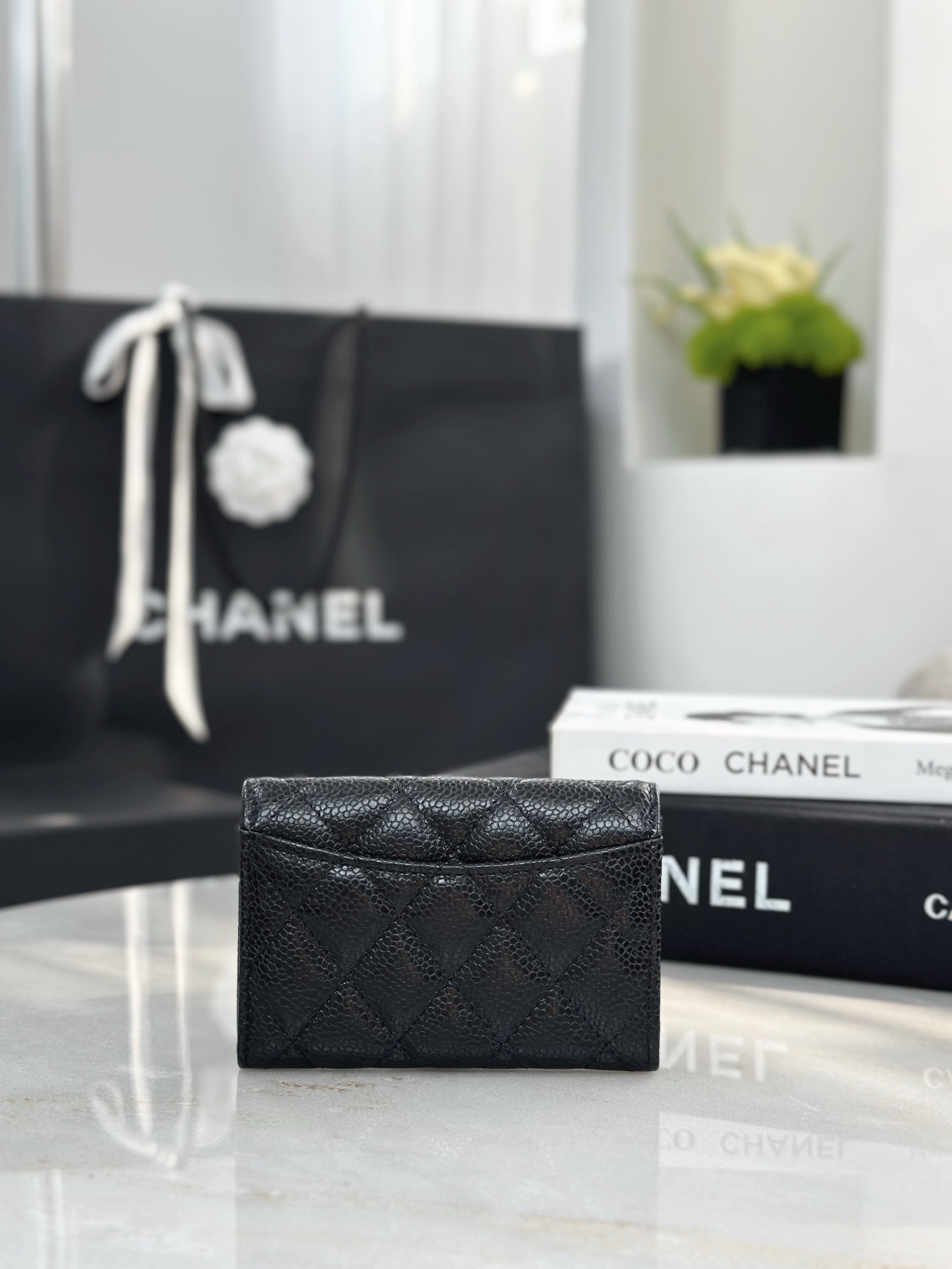 Chanel 復刻 黑色菱格三折短夾 CC金扣小香卡包皮夾| 13 Chanel 復刻 黑色菱格三折短夾 CC金扣小香卡包皮夾