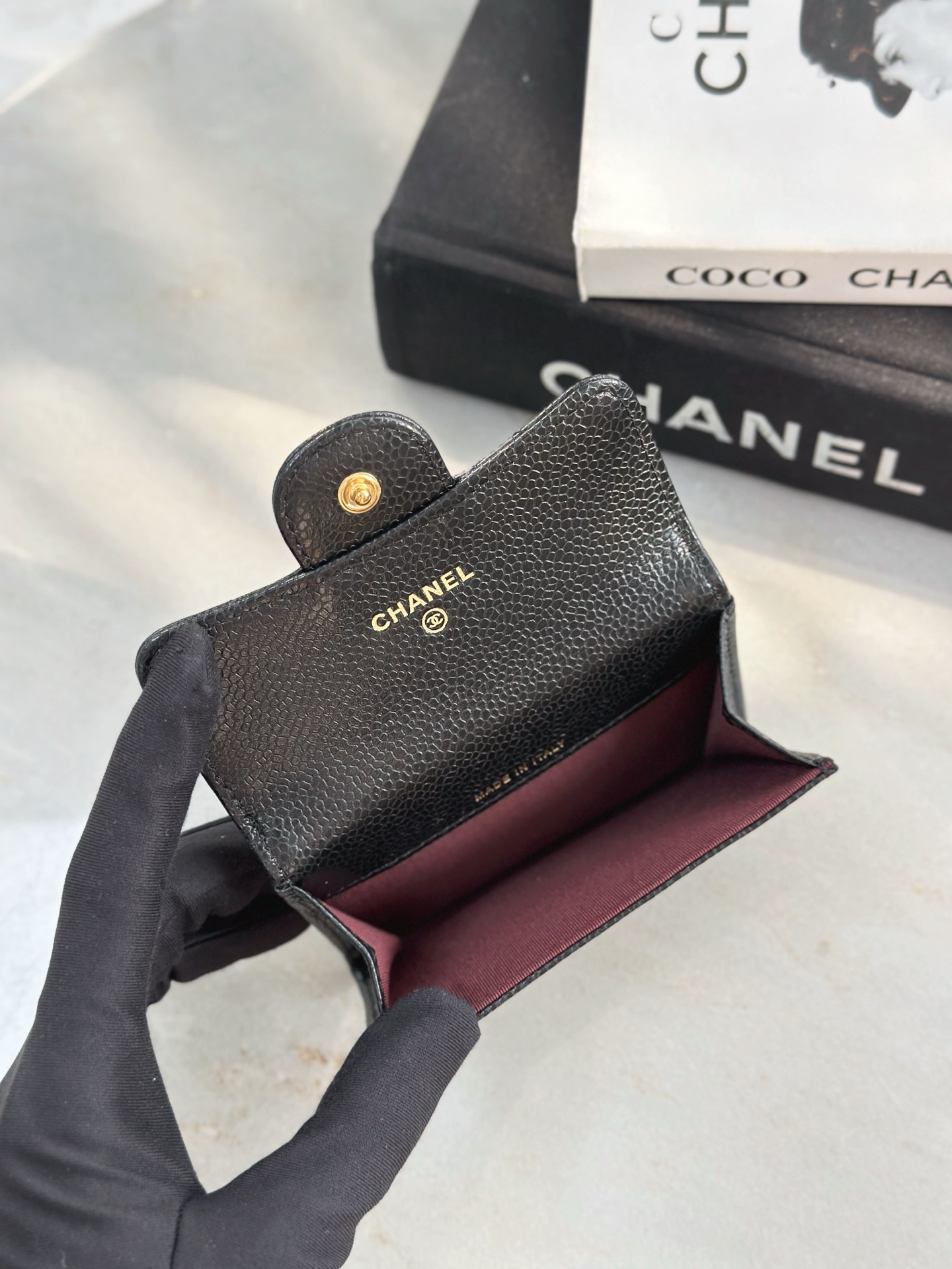 Chanel 復刻 黑色菱格三折短夾 CC金扣小香卡包皮夾| 7 Chanel 復刻 黑色菱格三折短夾 CC金扣小香卡包皮夾