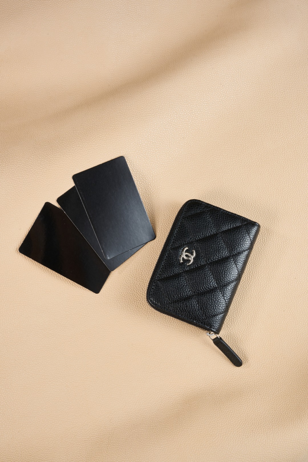 Chanel 原單 黑色菱格拉鍊短夾 CC金標小香錢包| 10 Chanel 原單 黑色菱格拉鍊短夾 CC金標小香錢包