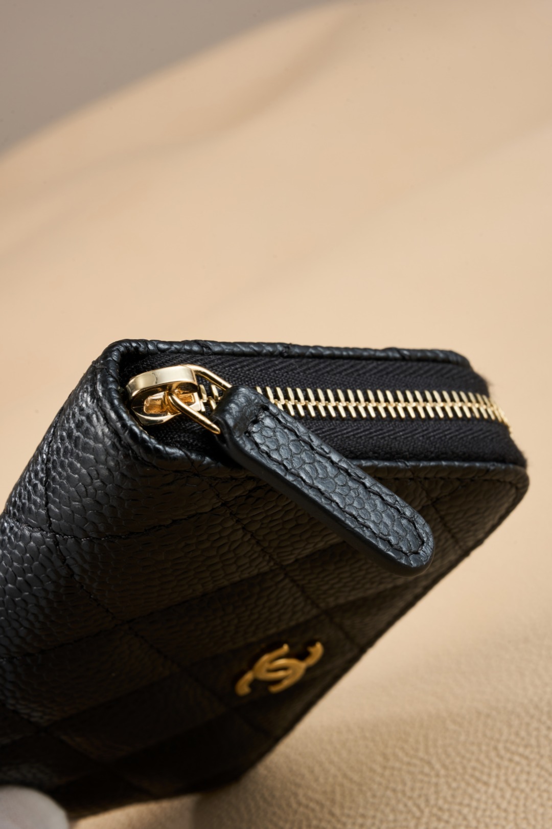 Chanel A貨 黑色菱格零錢包 CC金標迷你拉鍊卡包| 8 Chanel A貨 黑色菱格零錢包 CC金標迷你拉鍊卡包