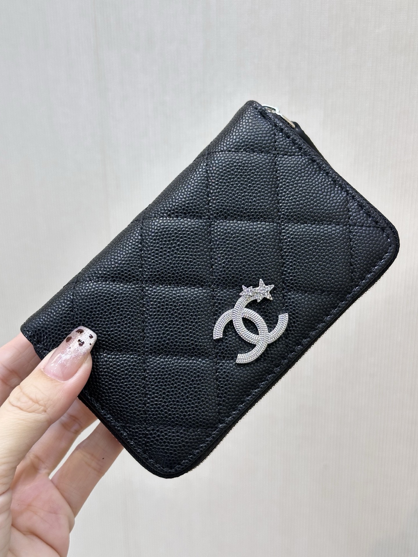 Chanel 高仿 黑色菱格長夾 CC金標拉鍊皮夾| 14 Chanel 高仿 黑色菱格長夾 CC金標拉鍊皮夾