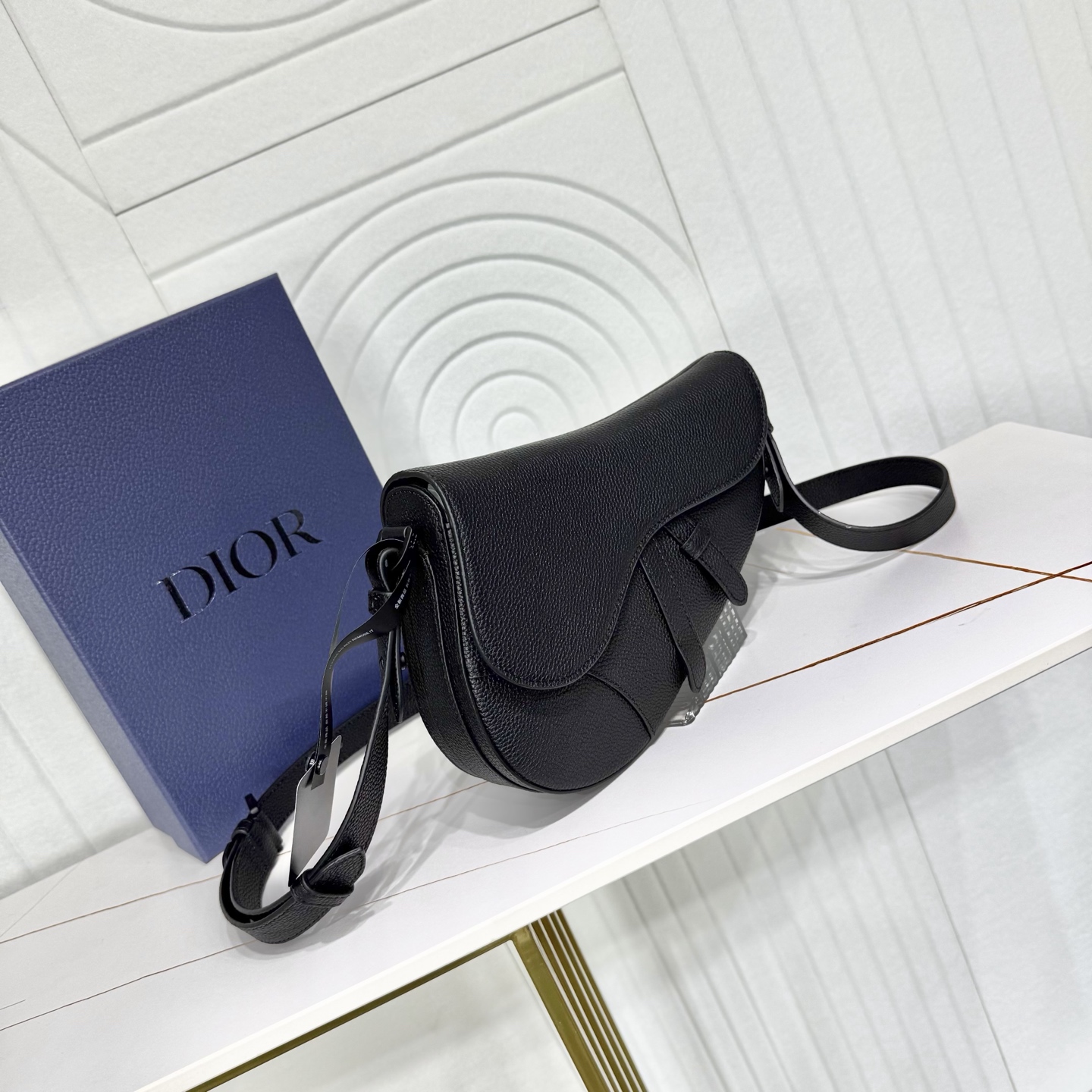 Dior 高仿 Saddle 馬鞍包 全黑荔枝紋牛皮斜背包簡約款| 14 Dior 高仿 Saddle 馬鞍包 全黑荔枝紋牛皮斜背包簡約款