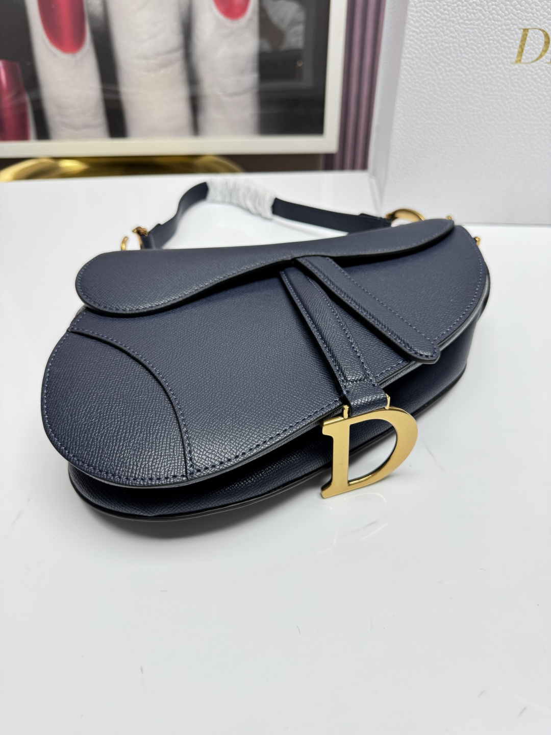 Dior A貨馬鞍包 深藍色皮革單肩包氣質百搭斜背款| 10 Dior A貨馬鞍包 深藍色皮革單肩包氣質百搭斜背款