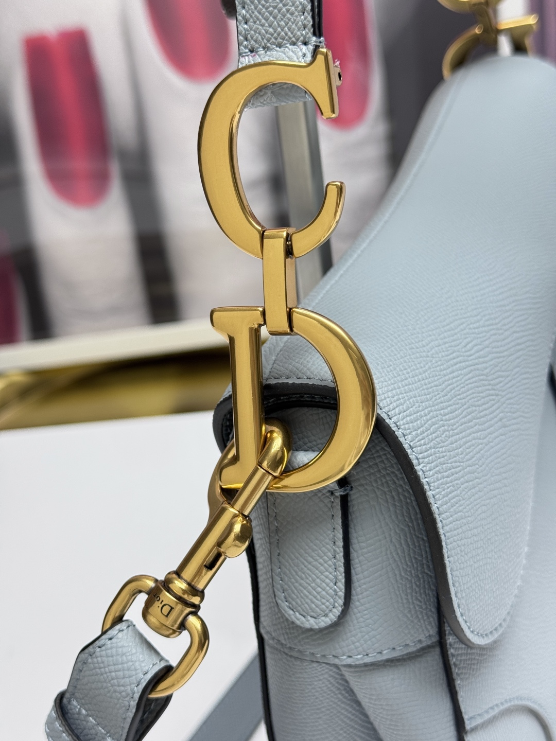 Dior 高仿馬鞍包 灰藍色單肩包時尚斜背包簡約百搭款| 12 Dior 高仿馬鞍包 灰藍色單肩包時尚斜背包簡約百搭款
