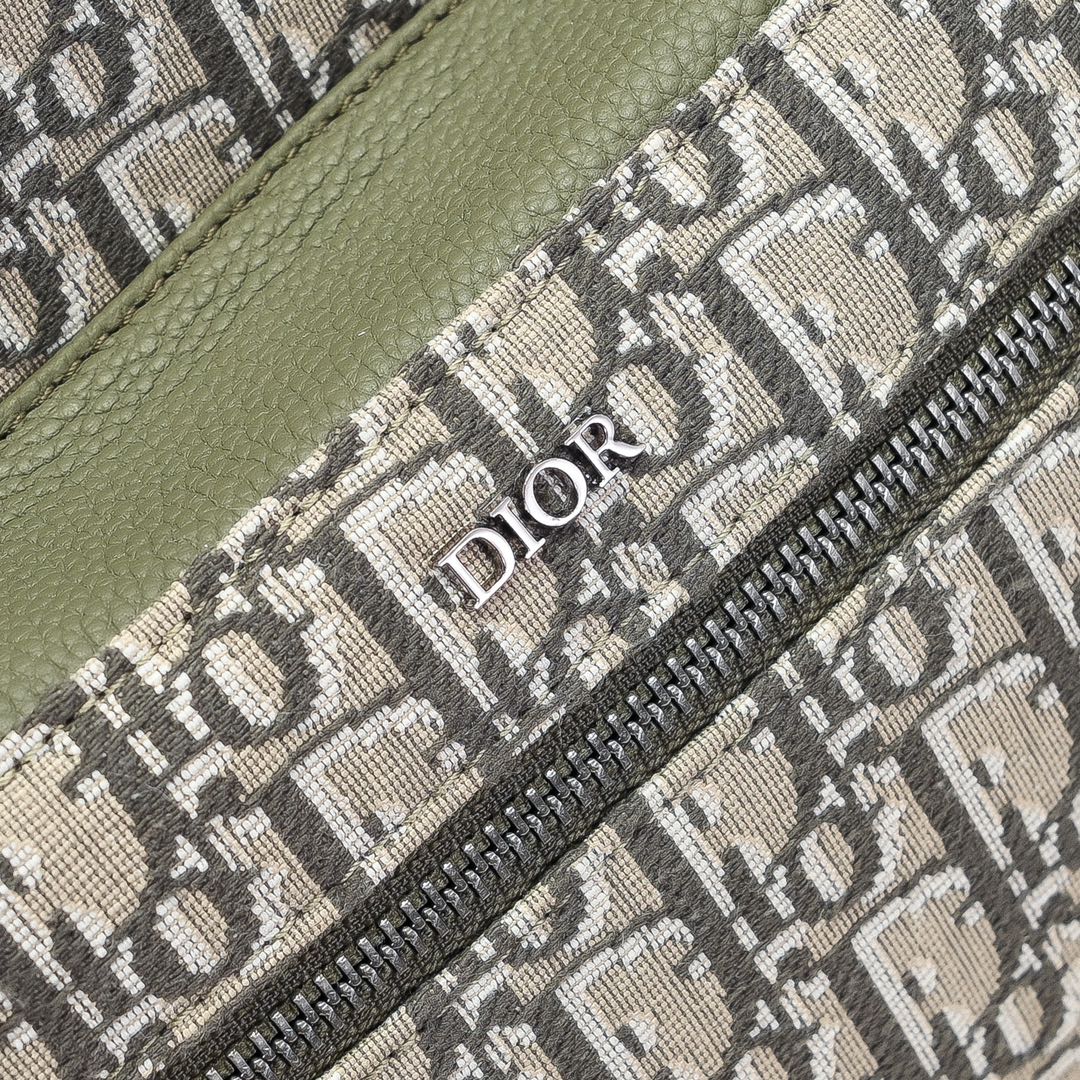 Dior 原單 Oblique老花後背包軍綠拼接雙肩包| 12 Dior 原單 Oblique老花後背包軍綠拼接雙肩包