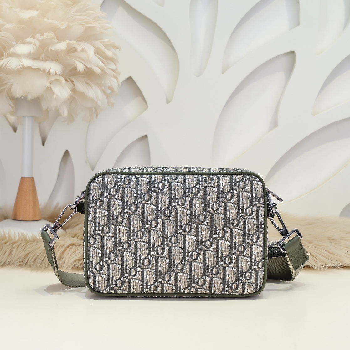 Dior 一比一 Safari Oblique半月斜背包軍綠拼色款| 13 Dior 一比一 Safari Oblique半月斜背包軍綠拼色款