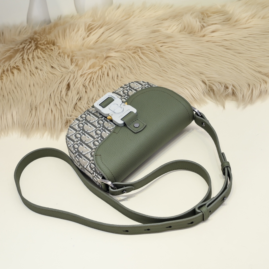 Dior 高仿 Safari Oblique軍綠拼接半月斜背包女款精品包| 9 Dior 高仿 Safari Oblique軍綠拼接半月斜背包女款精品包