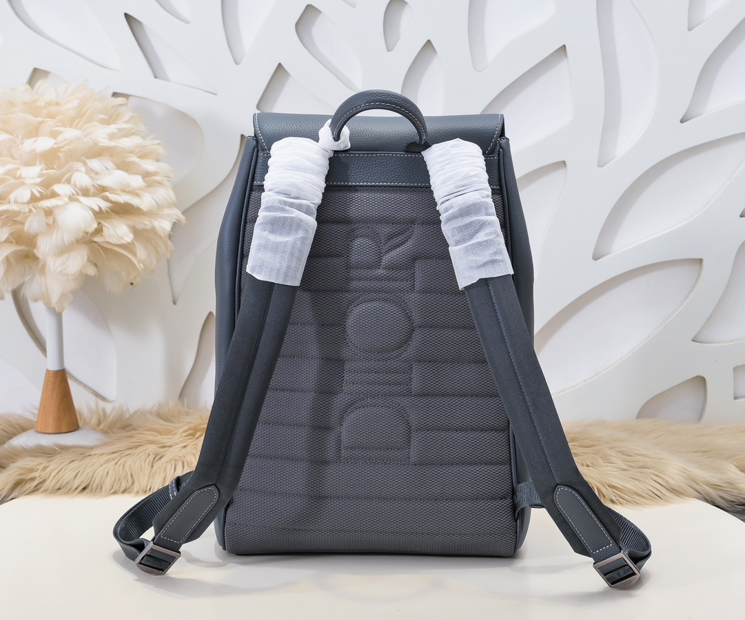 Dior 高仿 Safari灰藍粒面牛皮後背包男士雙肩旅行包| 13 Dior 高仿 Safari灰藍粒面牛皮後背包男士雙肩旅行包