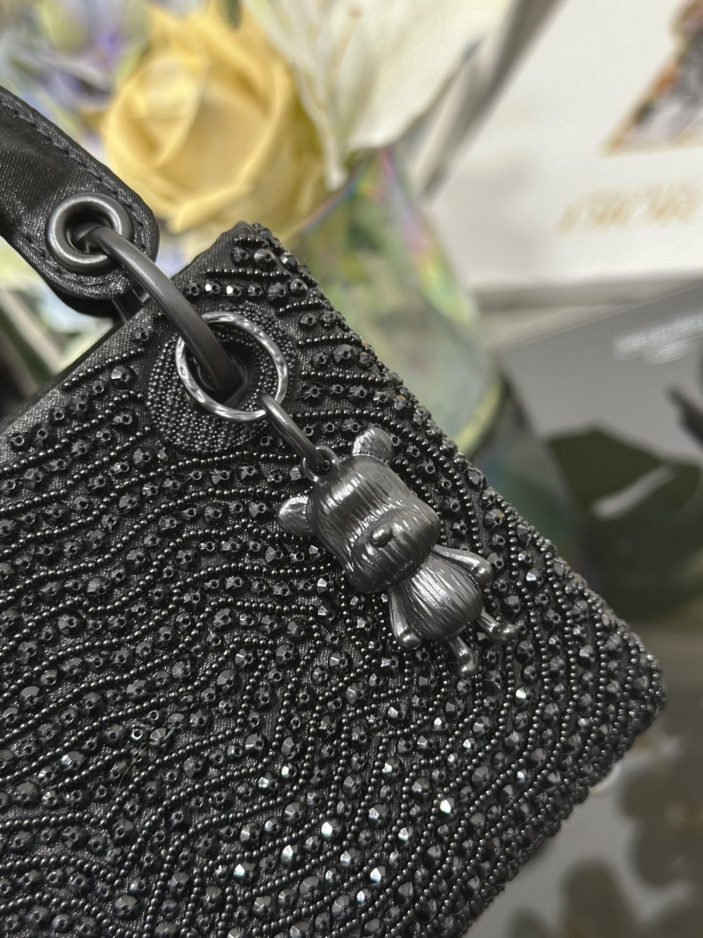 一比一Dior Lady Dior黑色串珠刺繡迷你戴妃包斜挎女包| 11 一比一Dior Lady Dior黑色串珠刺繡迷你戴妃包斜挎女包
