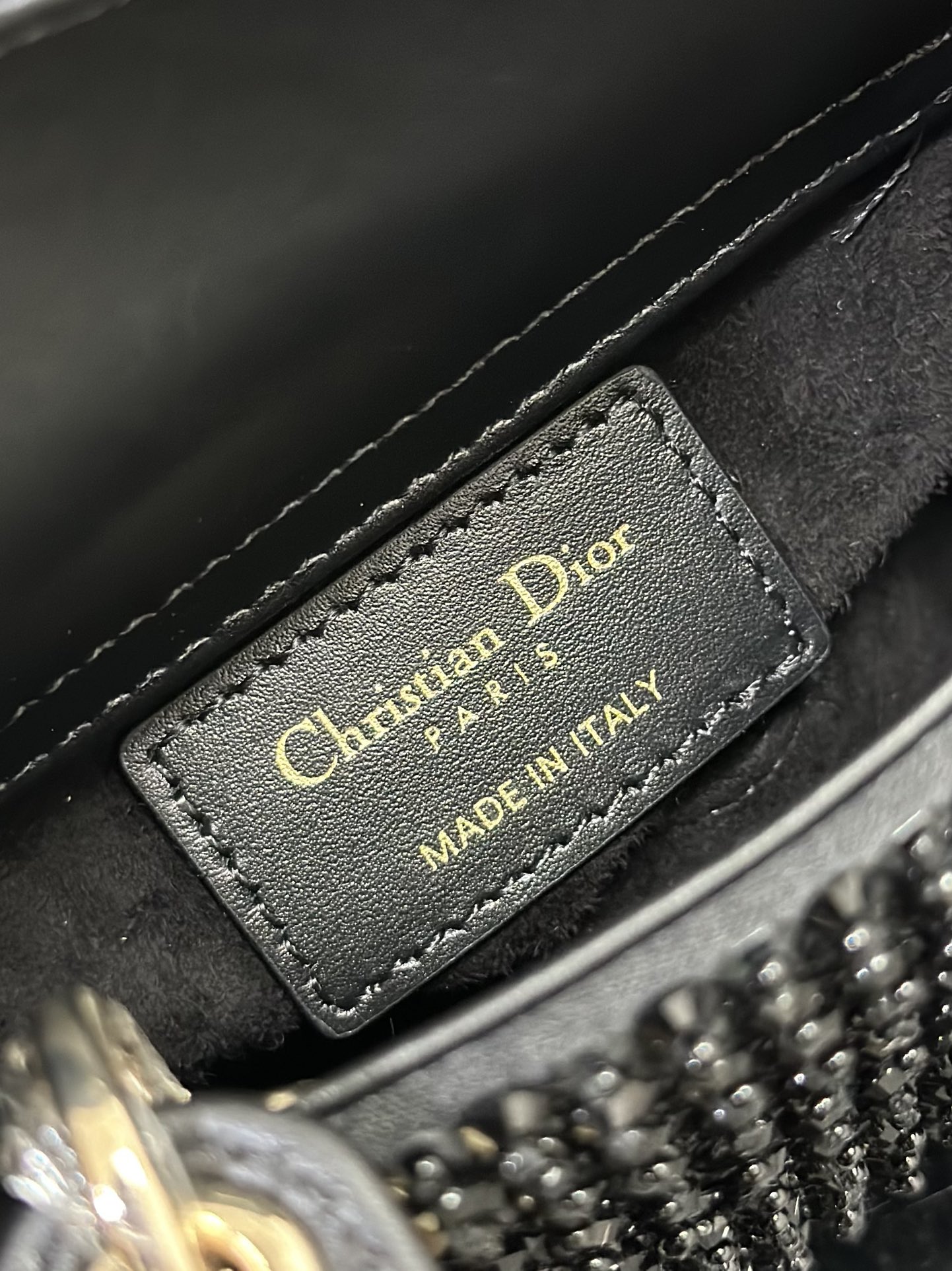 高仿Dior Lady Dior黑色滿鑽迷你戴妃包時尚斜挎包| 7 高仿Dior Lady Dior黑色滿鑽迷你戴妃包時尚斜挎包